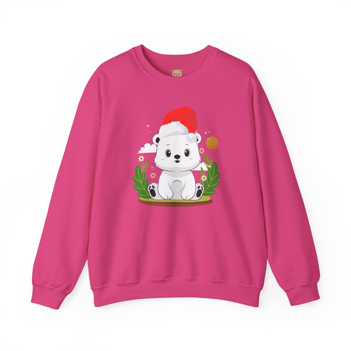 Snojo bear hug (front) Christmas unisex cozy crewneck sweatshirt