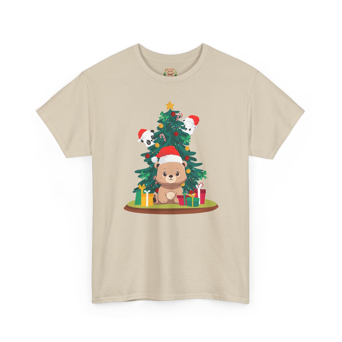 Peek a booo Christmas Santa bears (front) unisex crewneck t-shirt