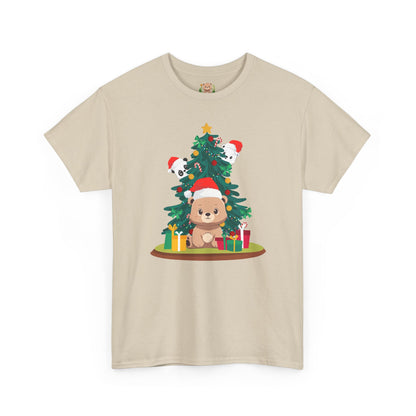 Peek a booo Christmas Santa bears (front) unisex crewneck t-shirt