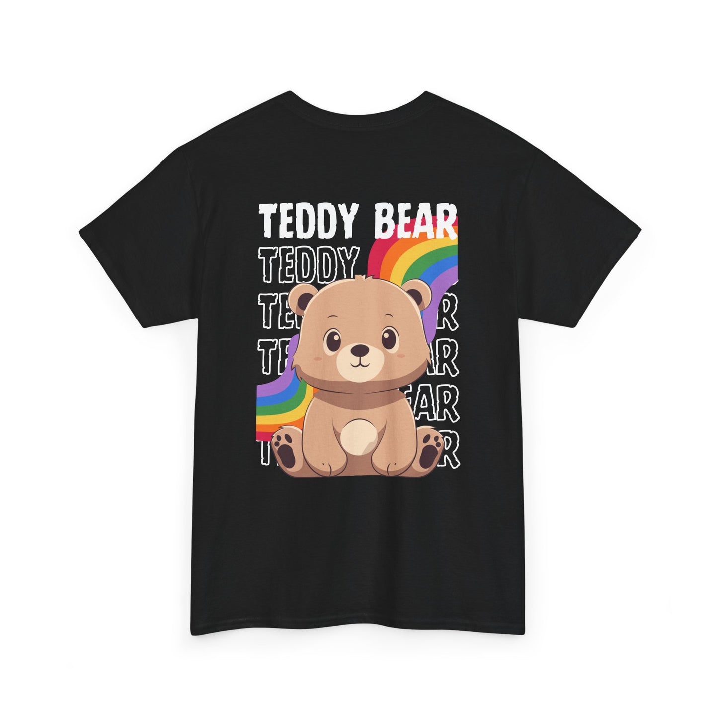 Teddy bear rainbow pancha (back) unisex crewneck t-shirt