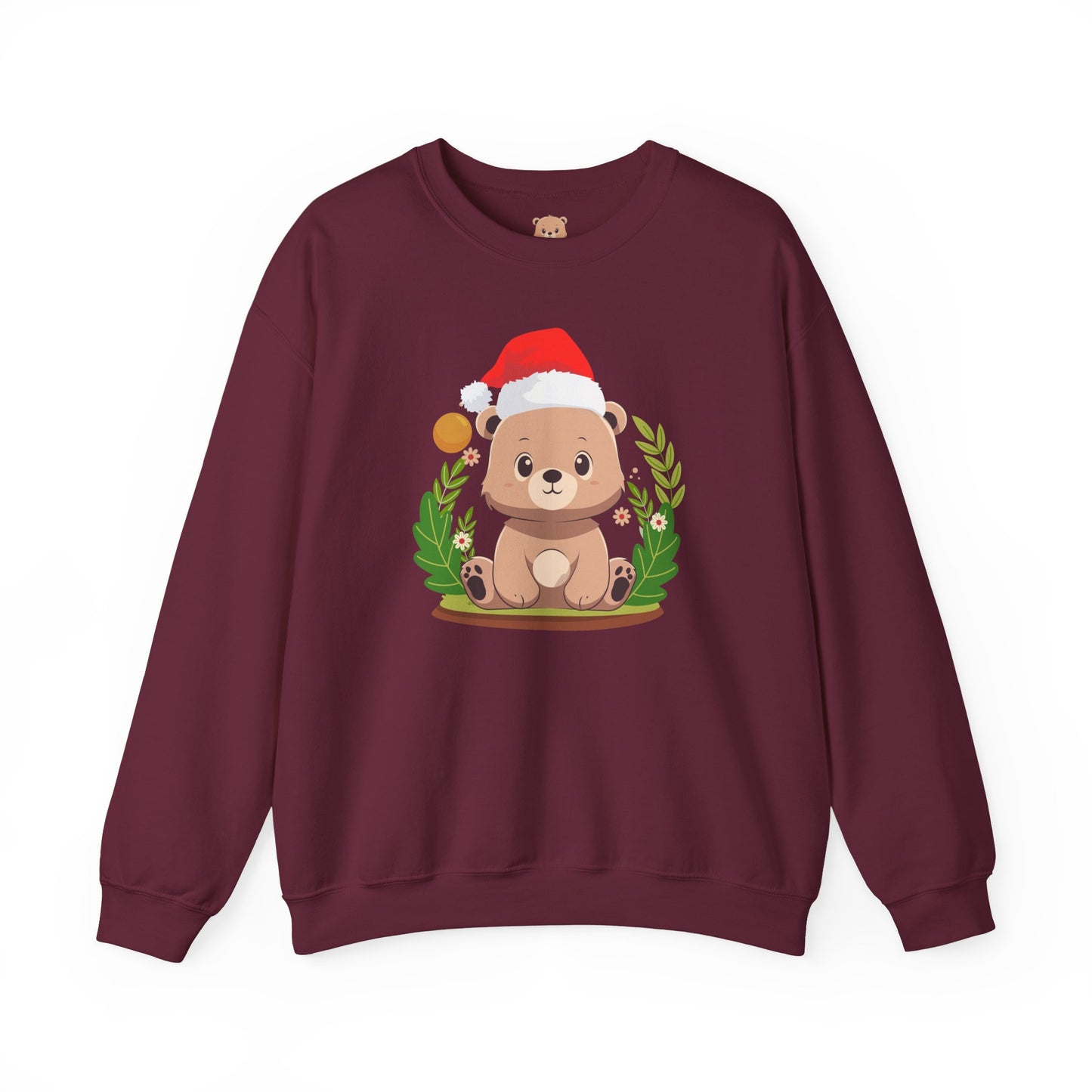 Pancha bear hug (front) Christmas unisex cozy crewneck sweatshirt