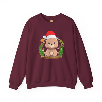 Pancha bear hug (front) Christmas unisex cozy crewneck sweatshirt
