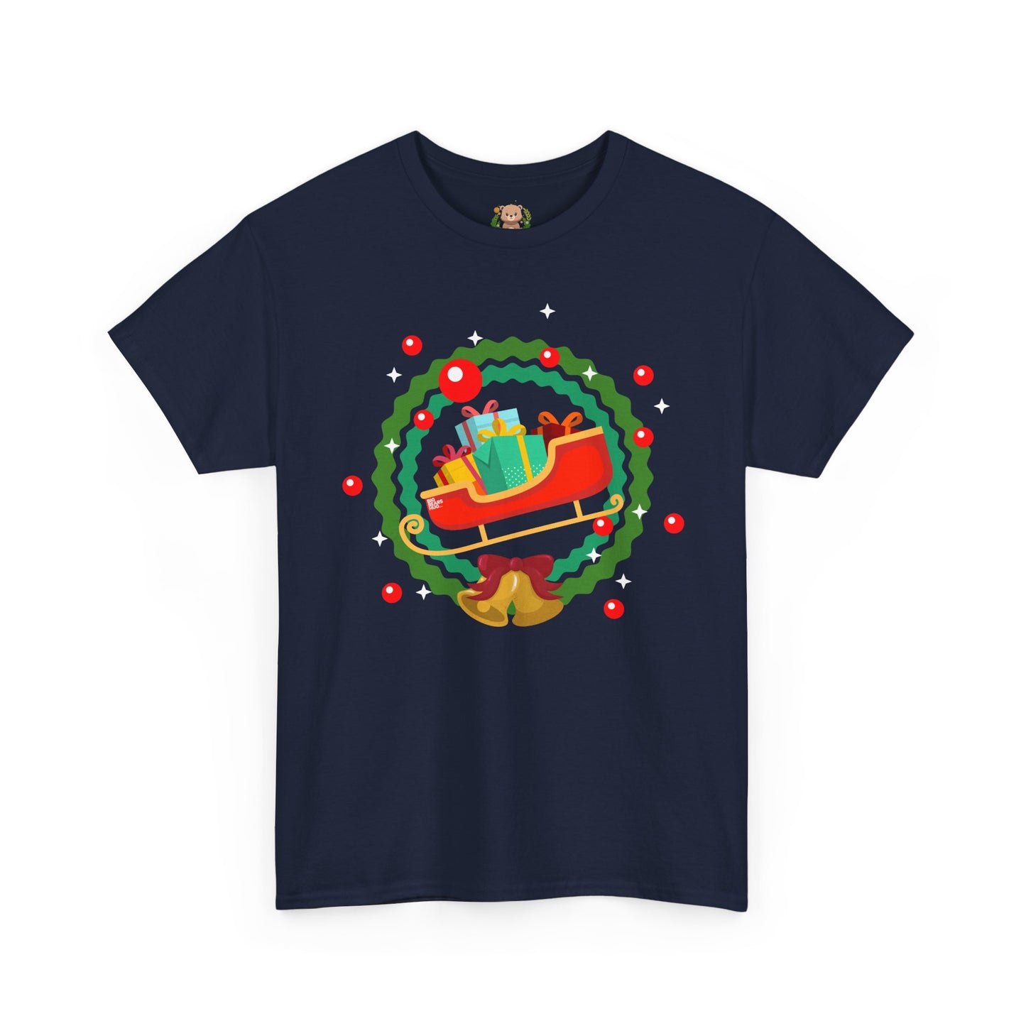 Santa coming with Christmas gifts (front) unisex crewneck t-shirt