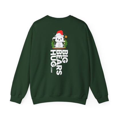 Snojo bear hug (back) Christmas unisex cozy crewneck sweatshirt