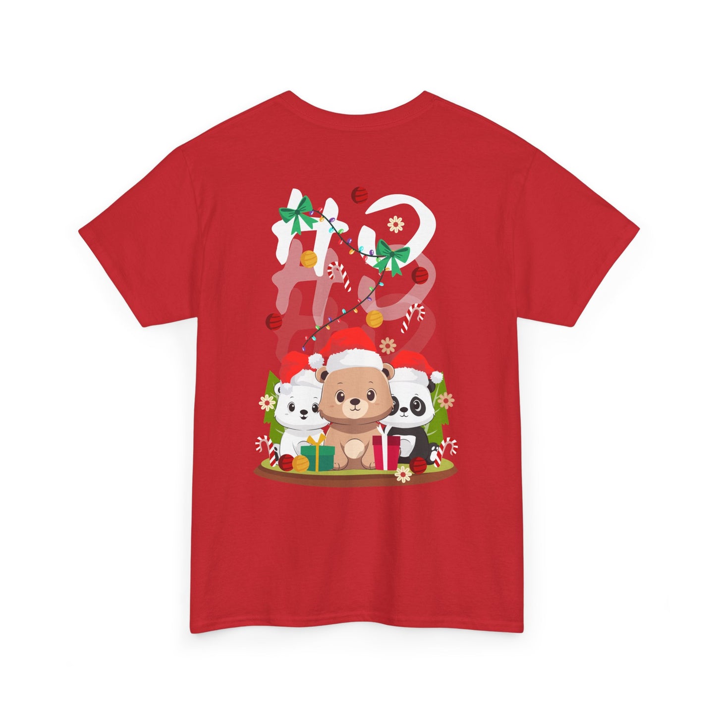 Ho Ho Ho Christmas bears (back) unisex crewneck t-shirt