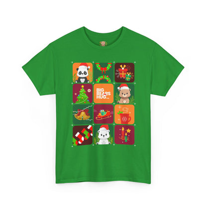 Bear hug Christmas grid (front) unisex crewneck t-shirt