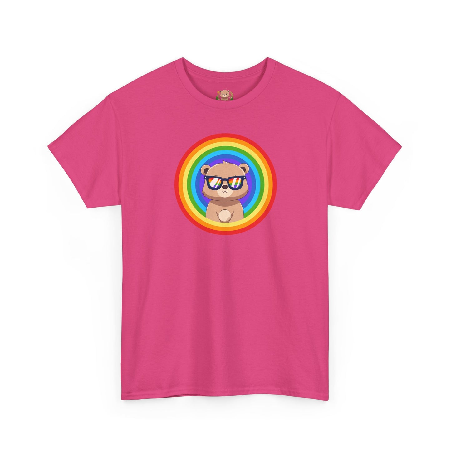 Rainbow Pancha bear rings (front) unisex crewneck t-shirt