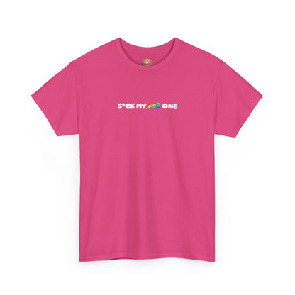 Suck my fat one rainbow mini (front) unisex crewneck t-shirt