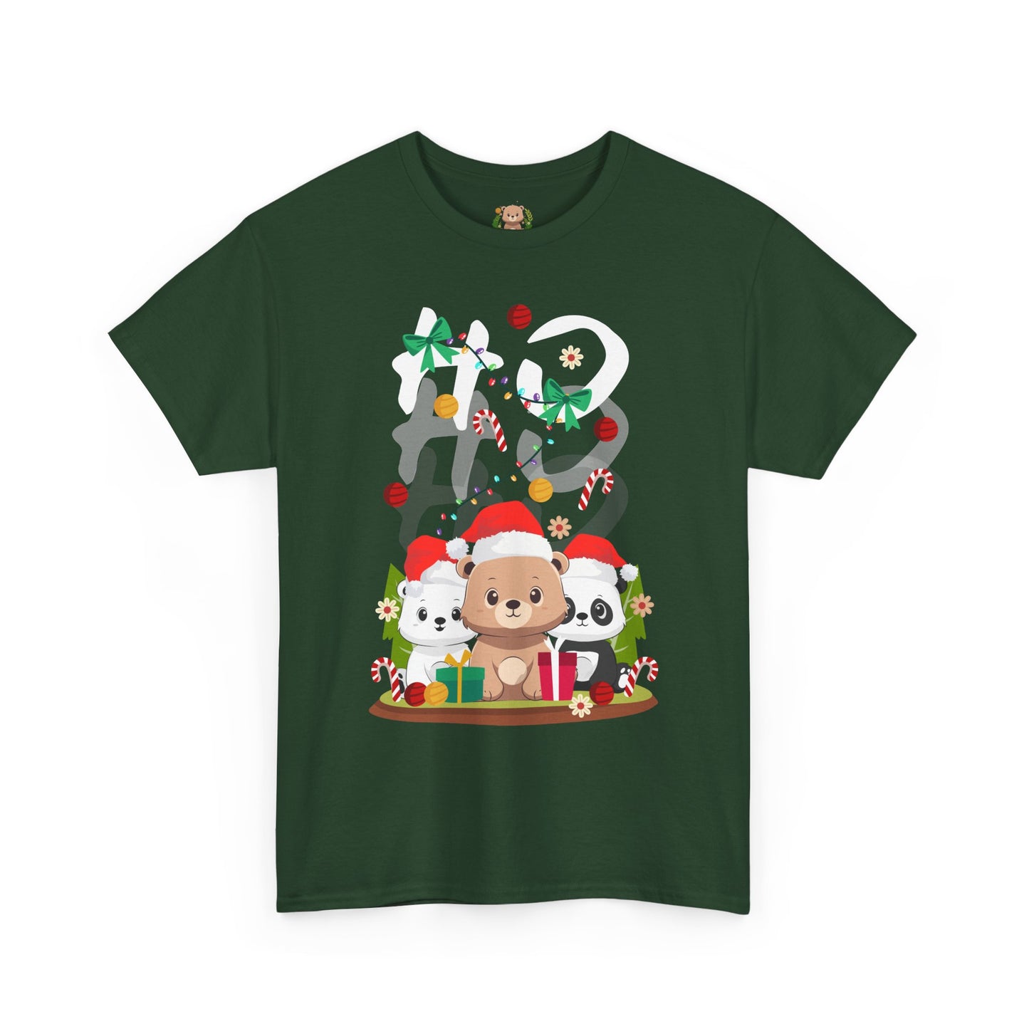 Ho Ho Ho Christmas bears (front) unisex crewneck t-shirt