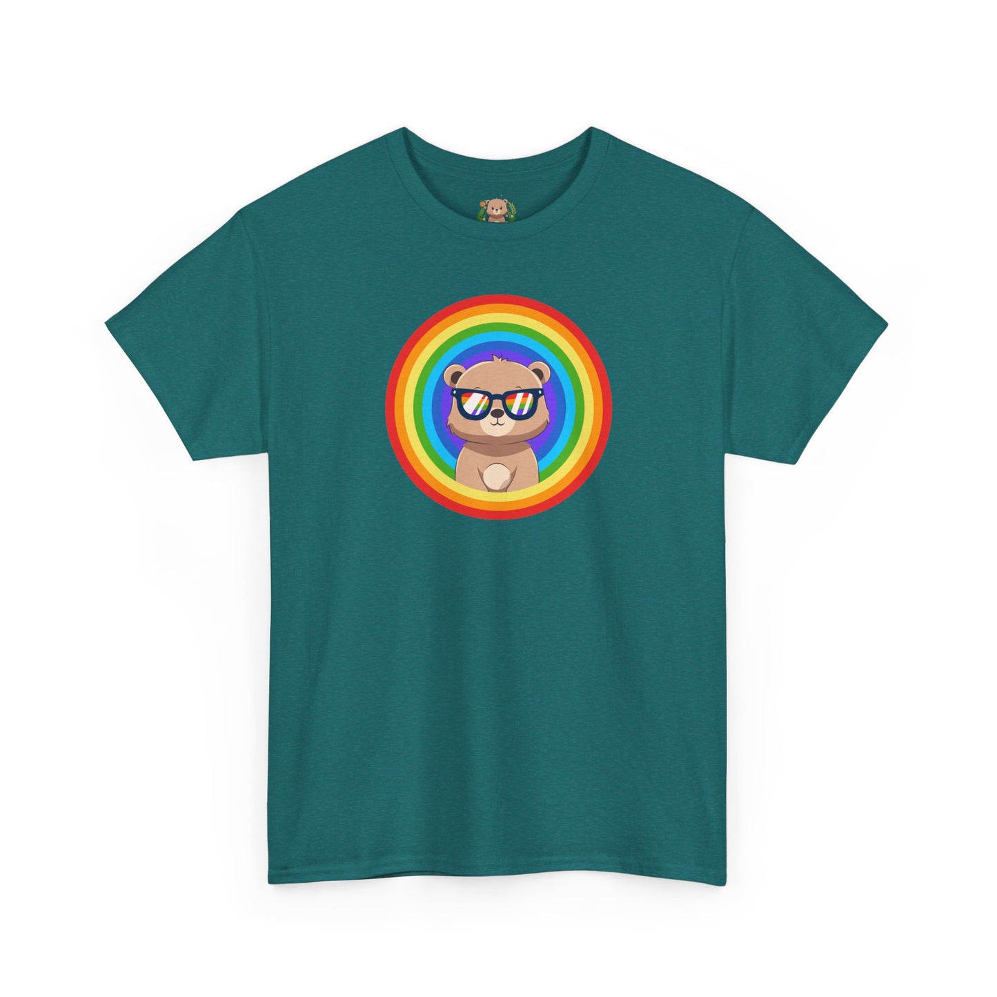 Rainbow Pancha bear rings (front) unisex crewneck t-shirt