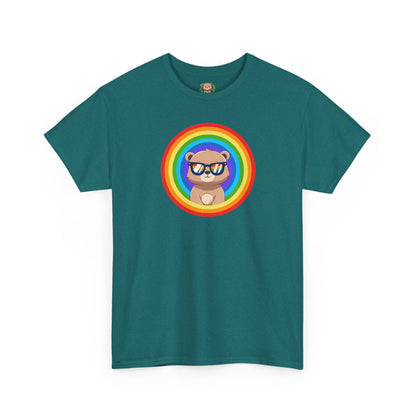 Rainbow Pancha bear rings (front) unisex crewneck t-shirt