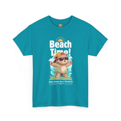 Beach time with Pancha (front) unisex crewneck t-shirt