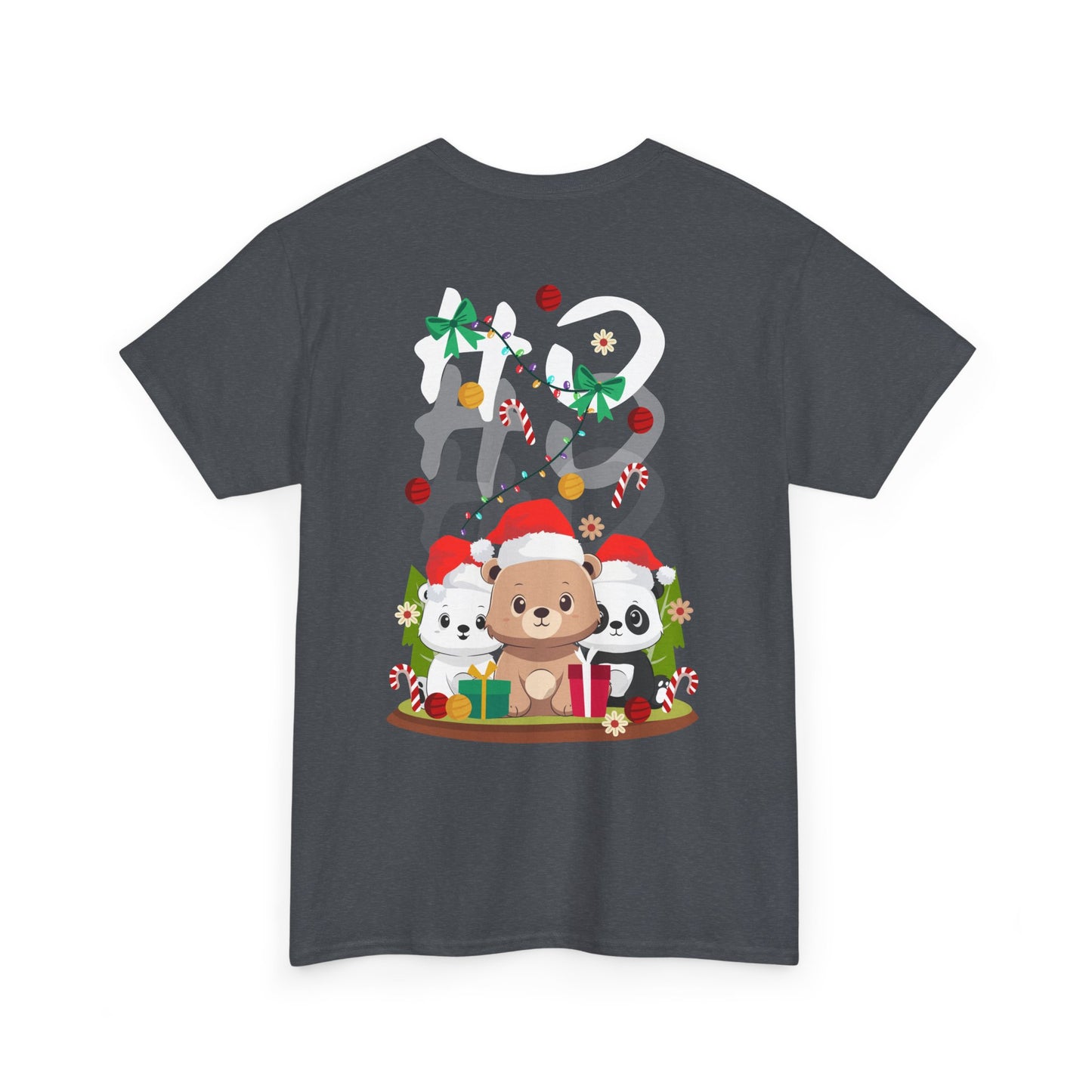 Ho Ho Ho Christmas bears (back) unisex crewneck t-shirt