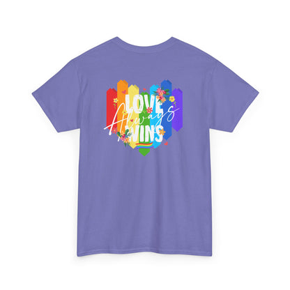 Love always wins rainbow (back) unisex crewneck t-shirt