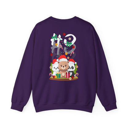 Ho Ho Ho Christmas bears (back) unisex cozy crewneck sweatshirt