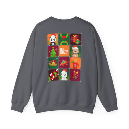 Bear hug Christmas grid (back) unisex crewneck sweatshirt