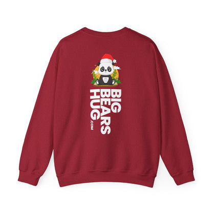 Macho bear hug (back) Christmas unisex cozy crewneck sweatshirt