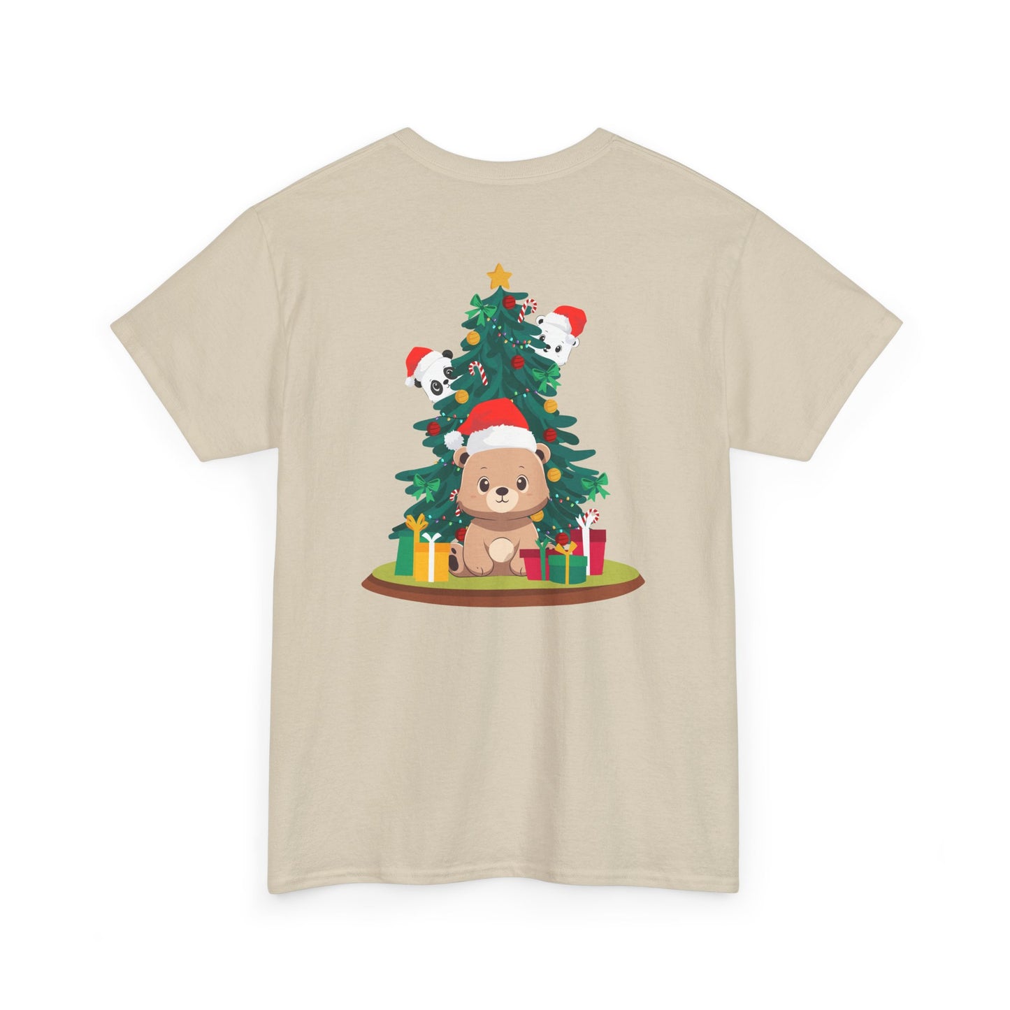 Peek a booo Christmas Santa bears (back) unisex crewneck t-shirt