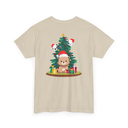 Peek a booo Christmas Santa bears (back) unisex crewneck t-shirt