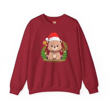 Pancha bear hug (front) Christmas unisex cozy crewneck sweatshirt