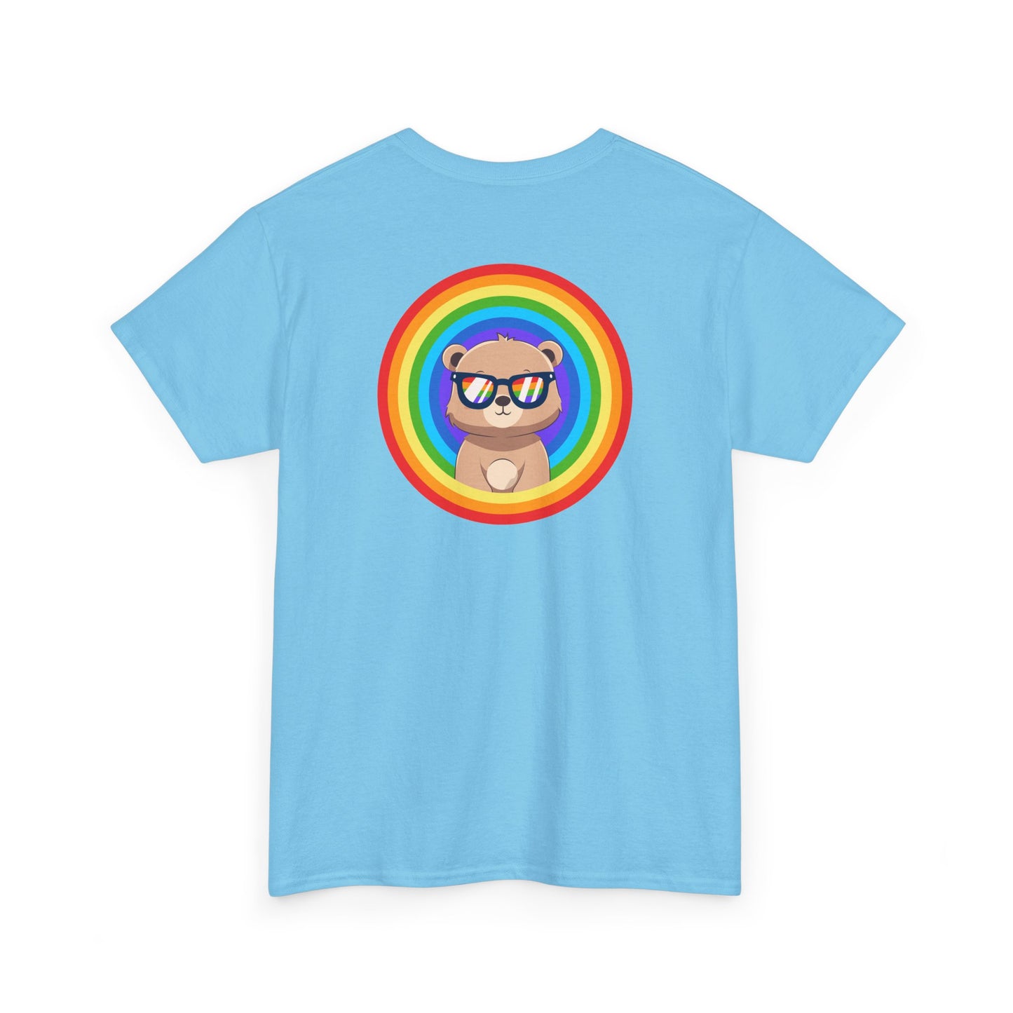 Rainbow Pancha bear rings (back) unisex crewneck t-shirt