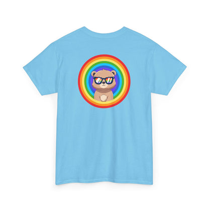 Rainbow Pancha bear rings (back) unisex crewneck t-shirt