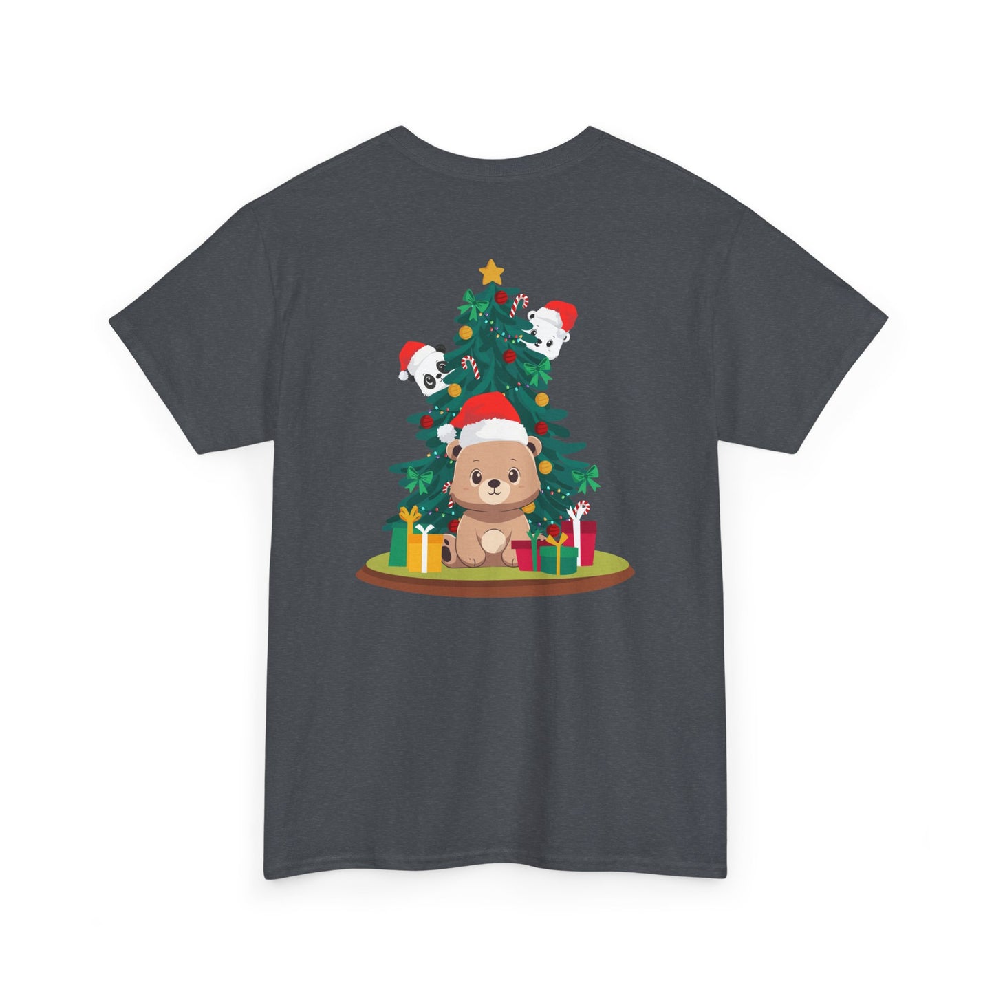 Peek a booo Christmas Santa bears (back) unisex crewneck t-shirt