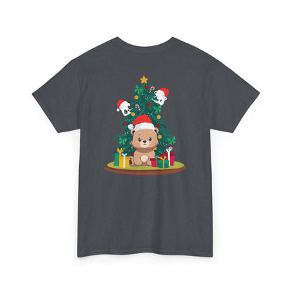 Peek a booo Christmas Santa bears (back) unisex crewneck t-shirt