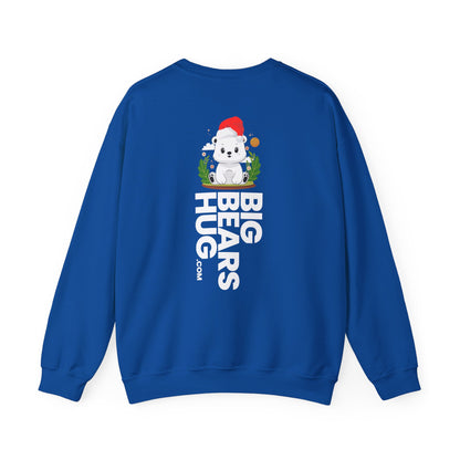 Snojo bear hug (back) Christmas unisex cozy crewneck sweatshirt