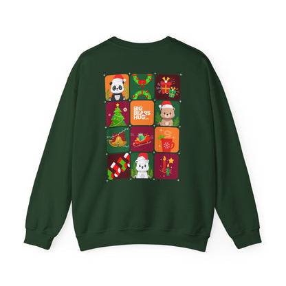 Bear hug Christmas grid (back) unisex crewneck sweatshirt