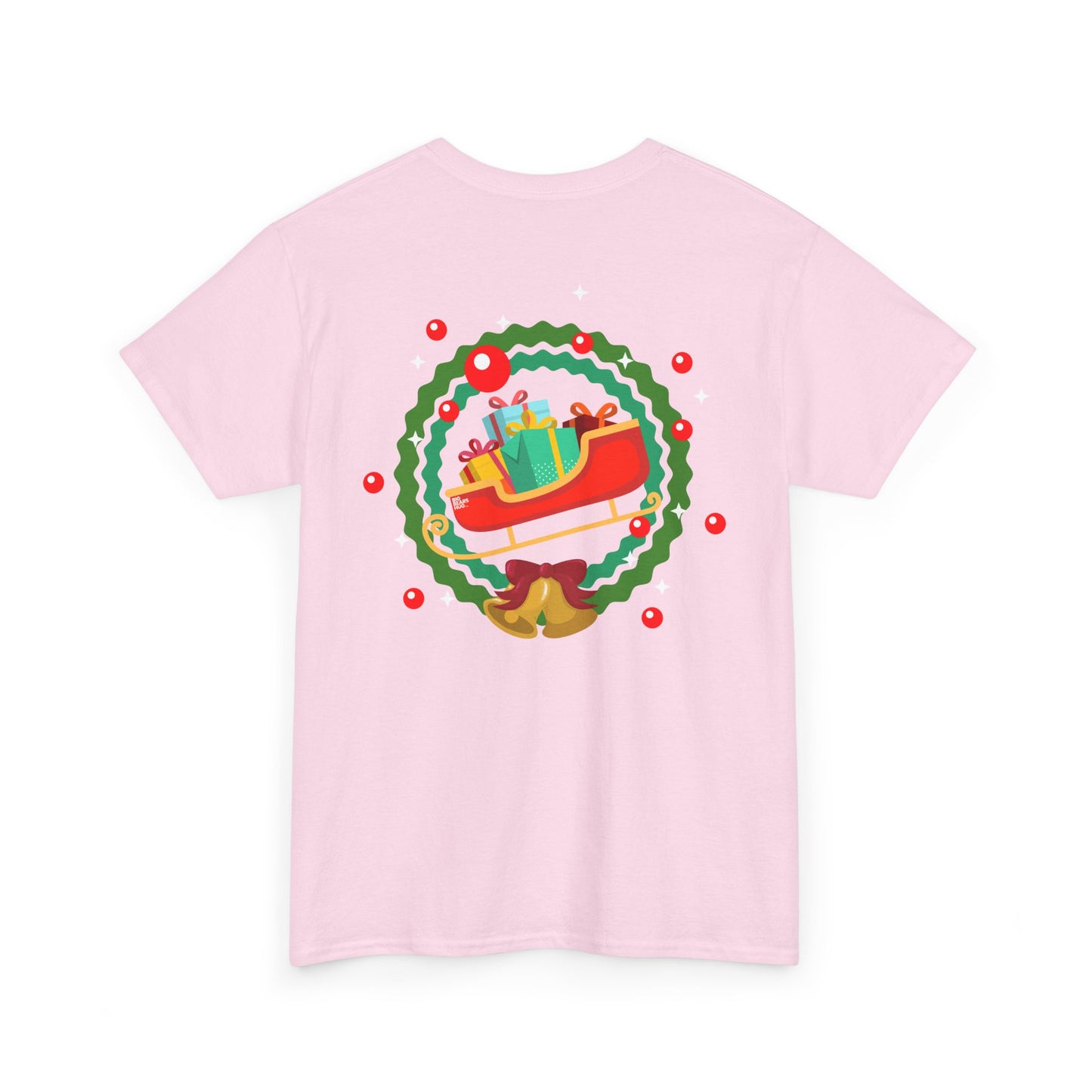 Santa coming with Christmas gifts (back) unisex crewneck t-shirt