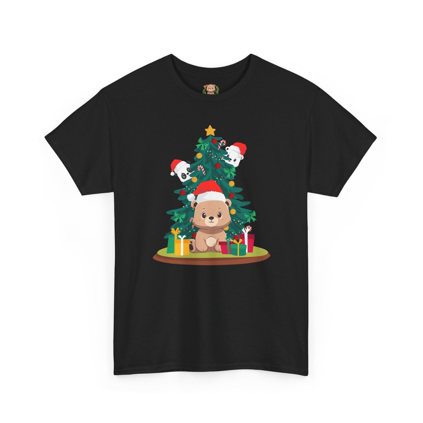 Peek a booo Christmas Santa bears (front) unisex crewneck t-shirt
