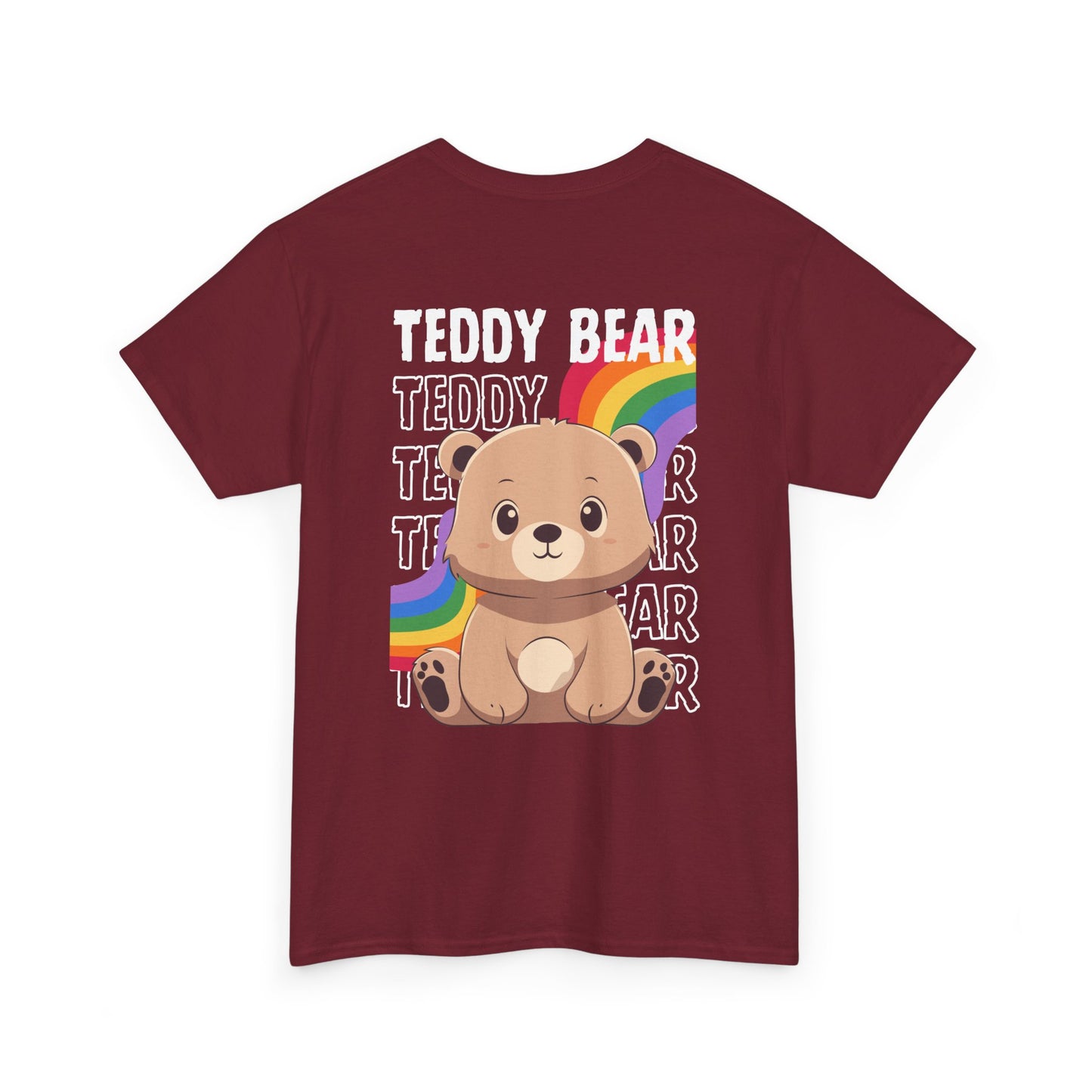 Teddy bear rainbow pancha (back) unisex crewneck t-shirt