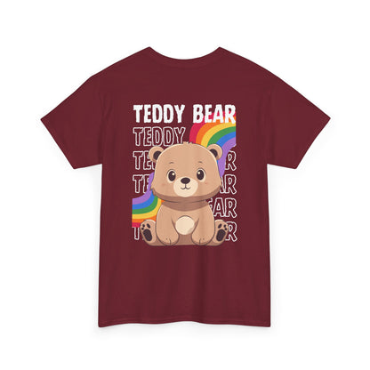 Teddy bear rainbow pancha (back) unisex crewneck t-shirt