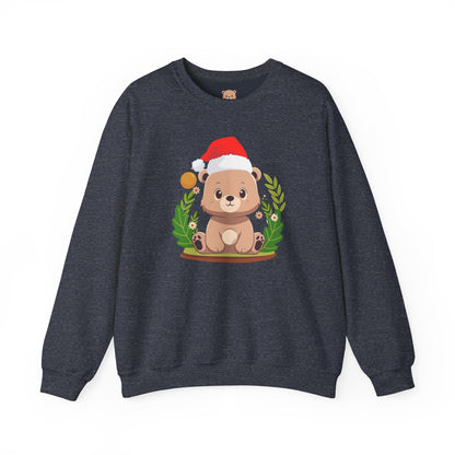 Pancha bear hug (front) Christmas unisex cozy crewneck sweatshirt