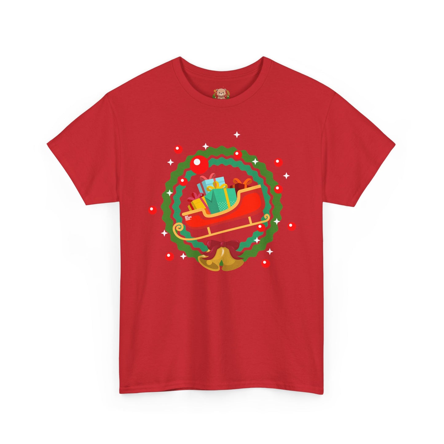 Santa coming with Christmas gifts (front) unisex crewneck t-shirt