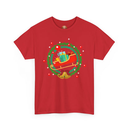 Santa coming with Christmas gifts (front) unisex crewneck t-shirt