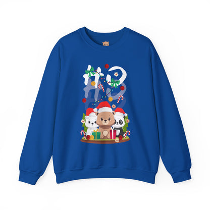 Ho Ho Ho Christmas bears (front) unisex cozy crewneck sweatshirt