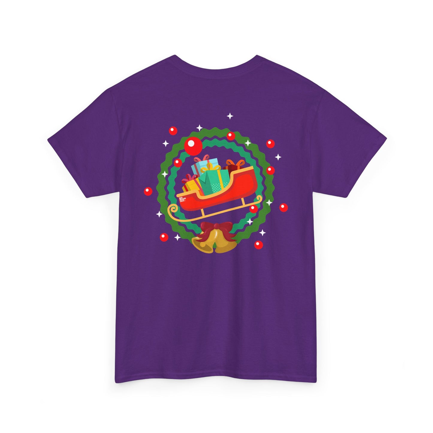 Santa coming with Christmas gifts (back) unisex crewneck t-shirt