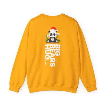 Macho bear hug (back) Christmas unisex cozy crewneck sweatshirt