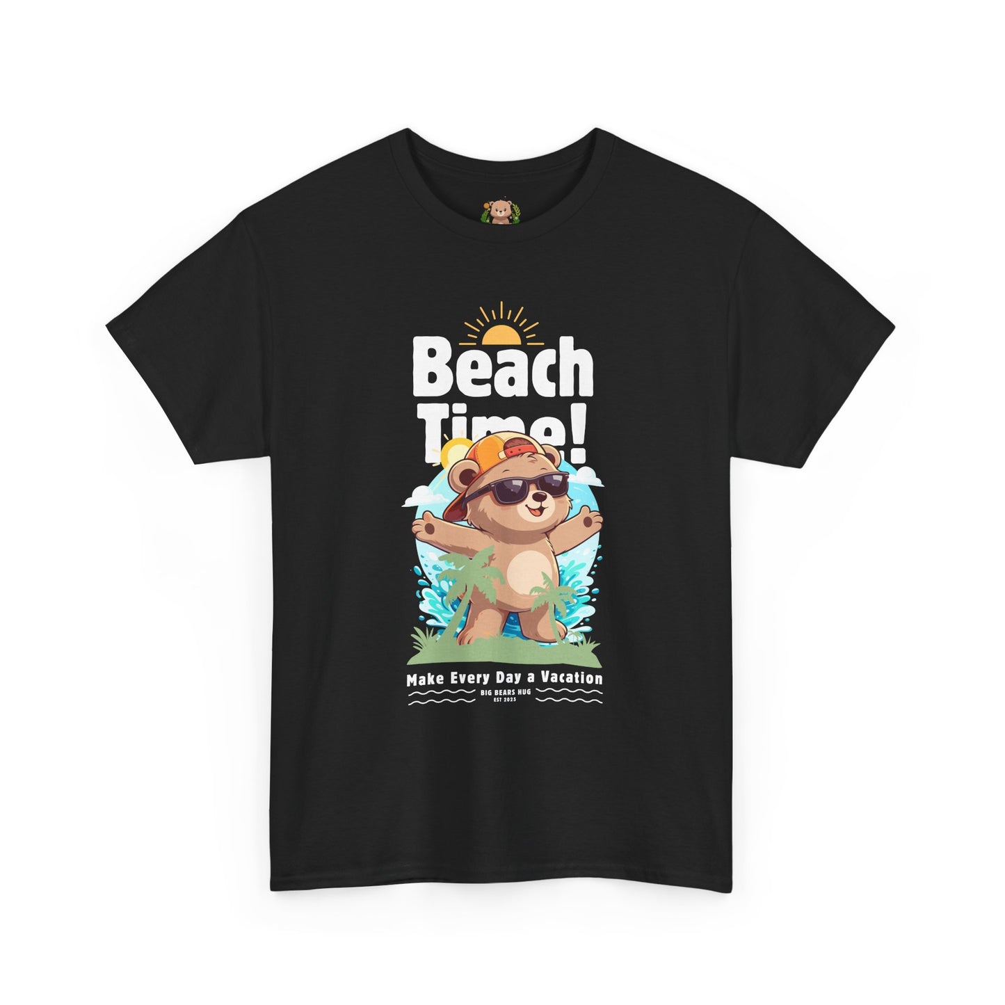 Beach time with Pancha (front) unisex crewneck t-shirt