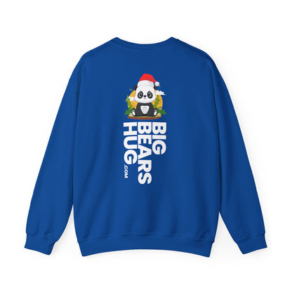 Macho bear hug (back) Christmas unisex cozy crewneck sweatshirt