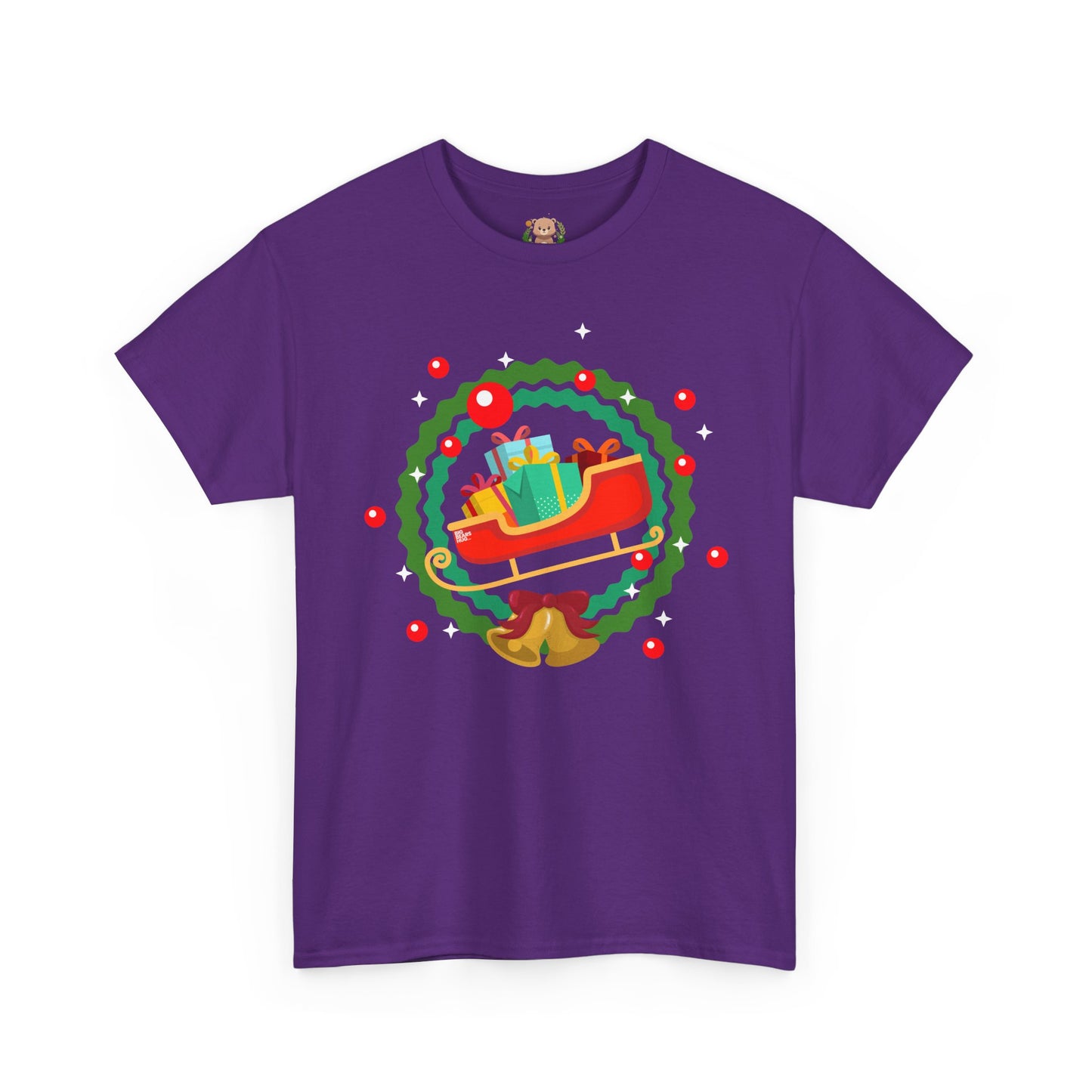 Santa coming with Christmas gifts (front) unisex crewneck t-shirt