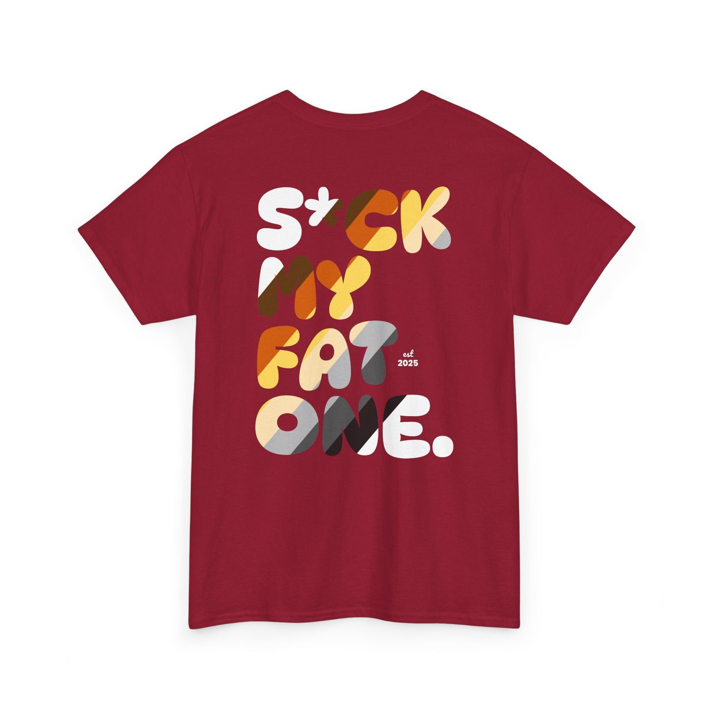 Suck my fat one bear flag (back) unisex crewneck t-shirt