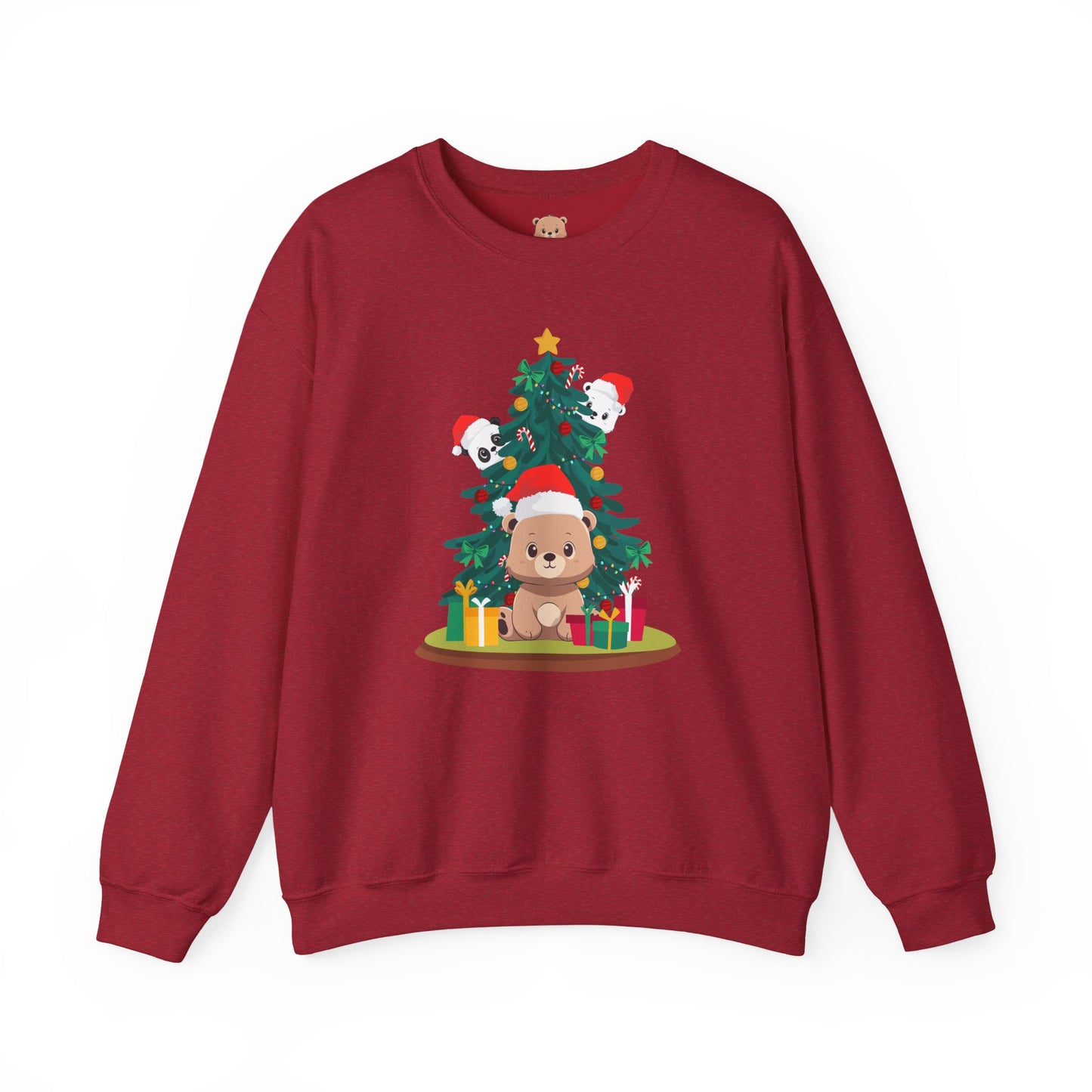 Peek a booo Christmas Santa bears unisex cozy crewneck sweatshirt