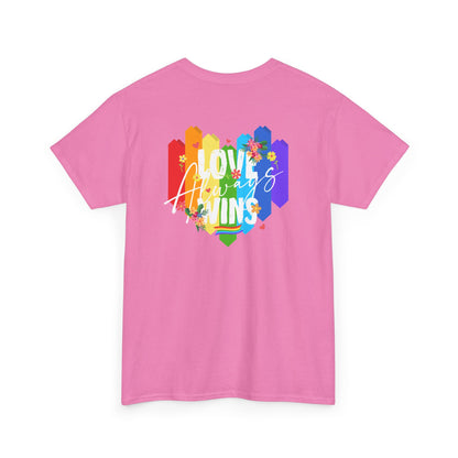 Love always wins rainbow (back) unisex crewneck t-shirt