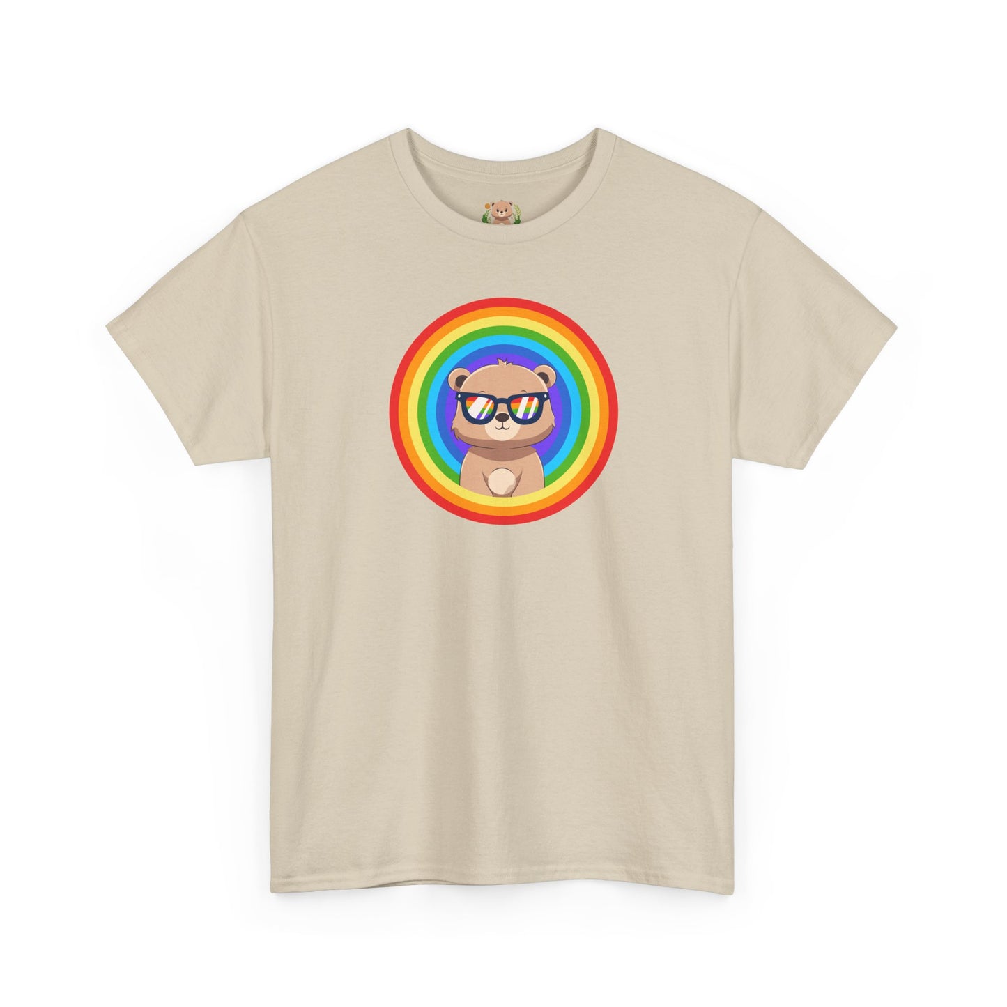 Rainbow Pancha bear rings (front) unisex crewneck t-shirt