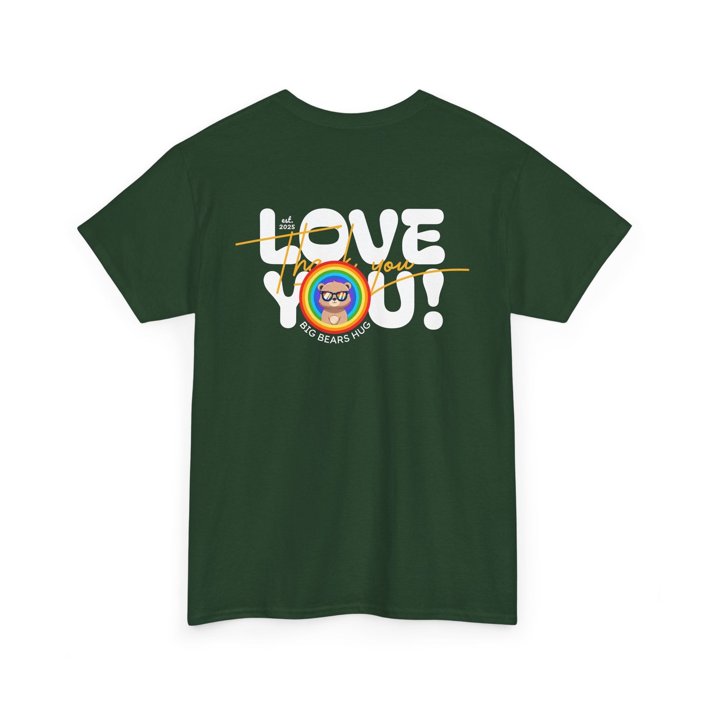 Love you and thank you rainbow (back) unisex crewneck t-shirt