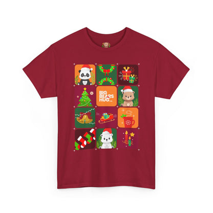 Bear hug Christmas grid (front) unisex crewneck t-shirt