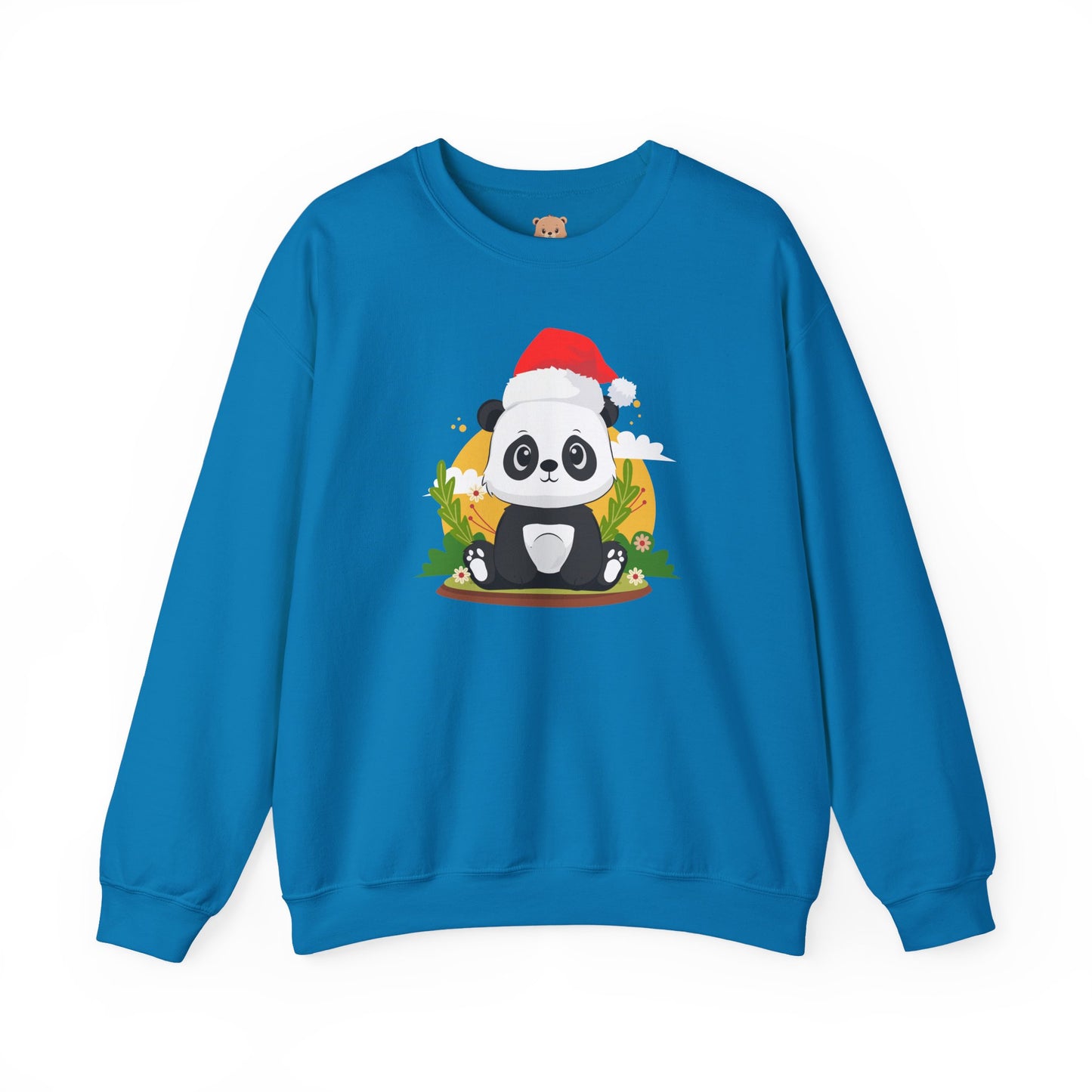 Macho bear hug (front) Christmas unisex cozy crewneck sweatshirt